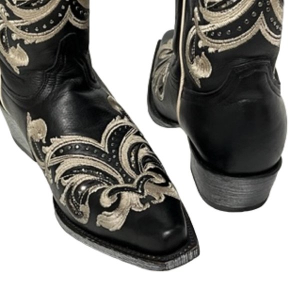 SHYANNE Women's Black Sloan Western Boots - Square Toe Size 8 - Picture 11 of 16